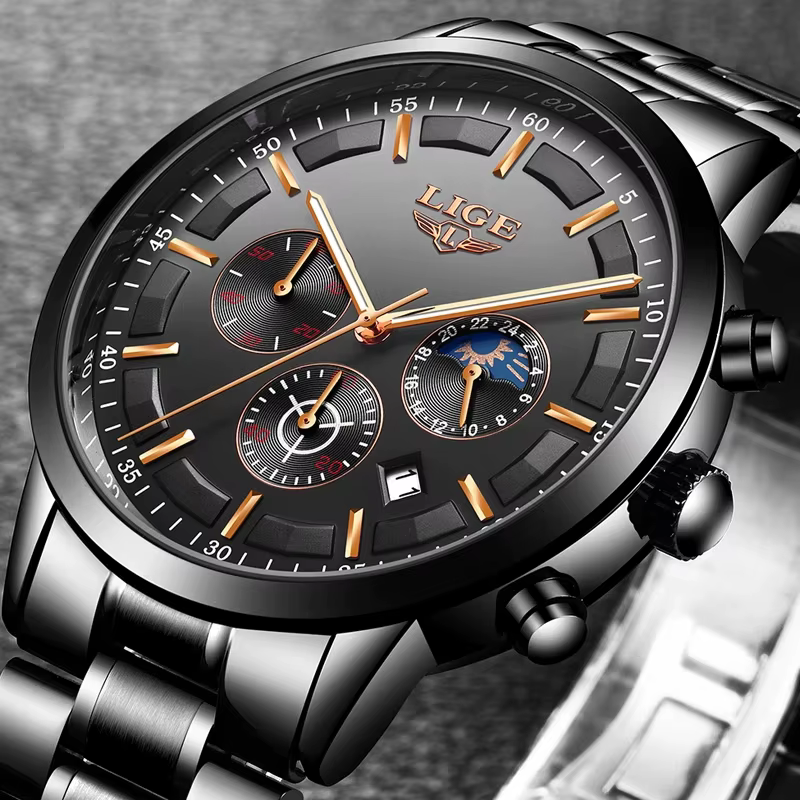 Montre-bracelet à quartz étanche pour homme