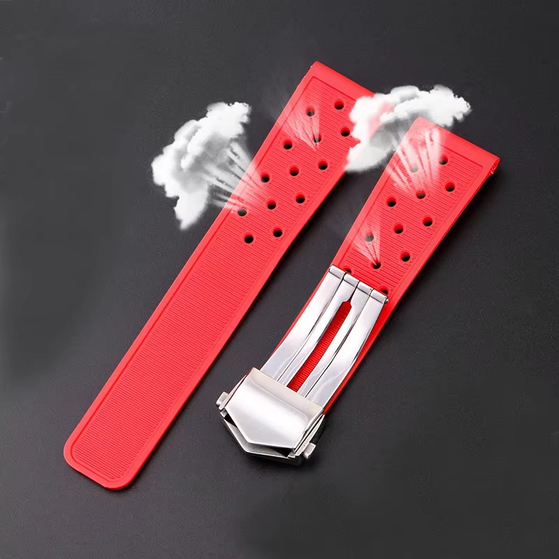 Bracelet de montre en caoutchouc de silicone pour homme