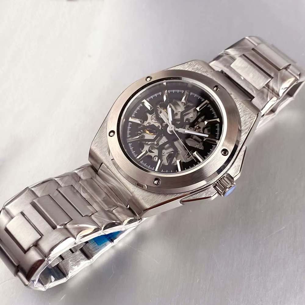 Tandorio noir blanc cadran squelette ingénieur Style montre mécanique pour hommes verre saphir 100m étanche NH70 montres automatiques