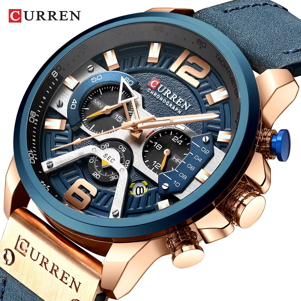 CURREN décontracté Sport montres pour hommes Top marque de luxe militaire en cuir montre-bracelet homme horloge mode