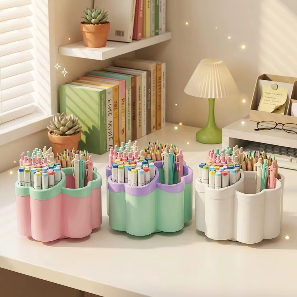 Nouvelle boîte de rangement de bureau avec 4 compartiments, organiseur pour le bureau, la papeterie et les articles divers