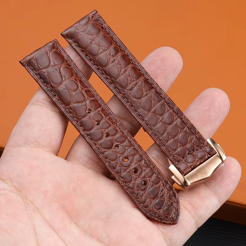 Pour Omega Crocodile bracelet De montre en cuir véritable De Ville hippocampe Super