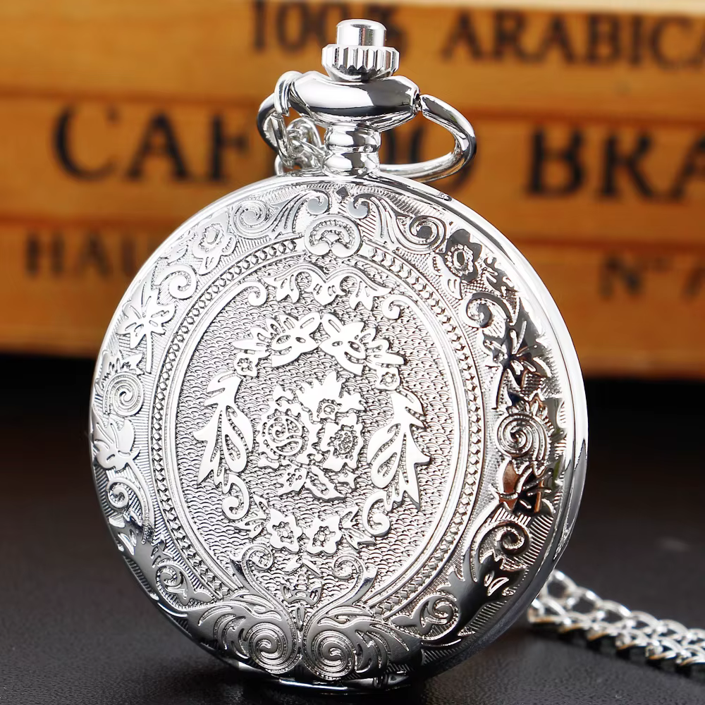 Montre de poche de luxe en argent à quartz