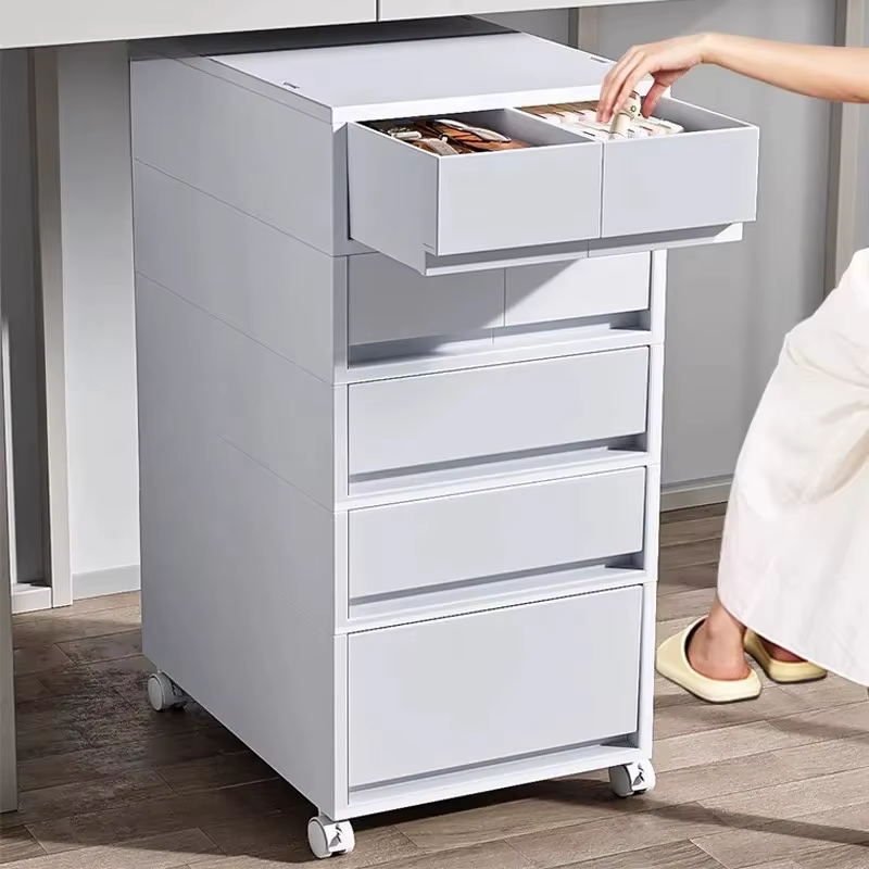 Armoire de rangement de bureau mobile avec tiroirs – Organisateur pour bureau/sous-bureau, chariot roulant à plusieurs niveaux pour papeterie et documents