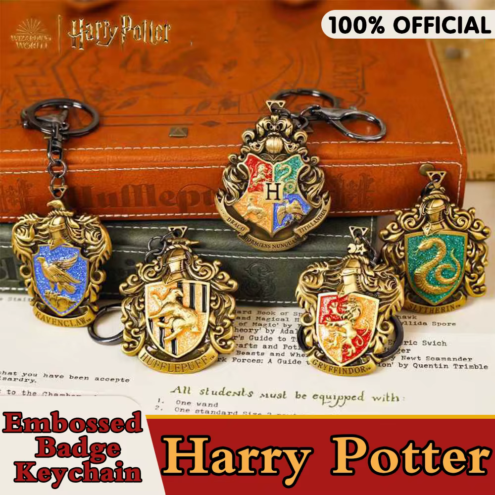 Porte-clés avec Badge en métal gaufré, véritable Harry Potter, accessoires de Cosplay, Film, télévision, sac à dos périphérique, ornements suspendus, cadeaux