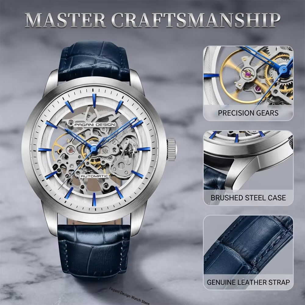 PAGANI UCO-Montres de sport en cuir pour hommes