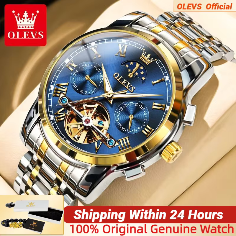 OLEVS hommes montre automatique mécanique