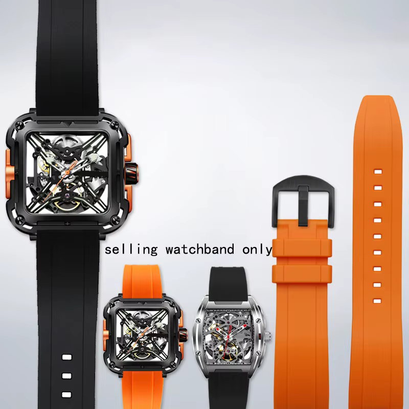 Bracelet en caoutchouc à dégagement rapide pour montre mécanique design CIGA Xijia série X gorille baril de vin pointu