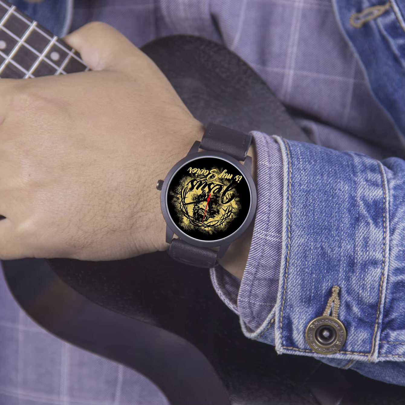 PRJesus-Montre-bracelet à quartz avec batterie pour homme