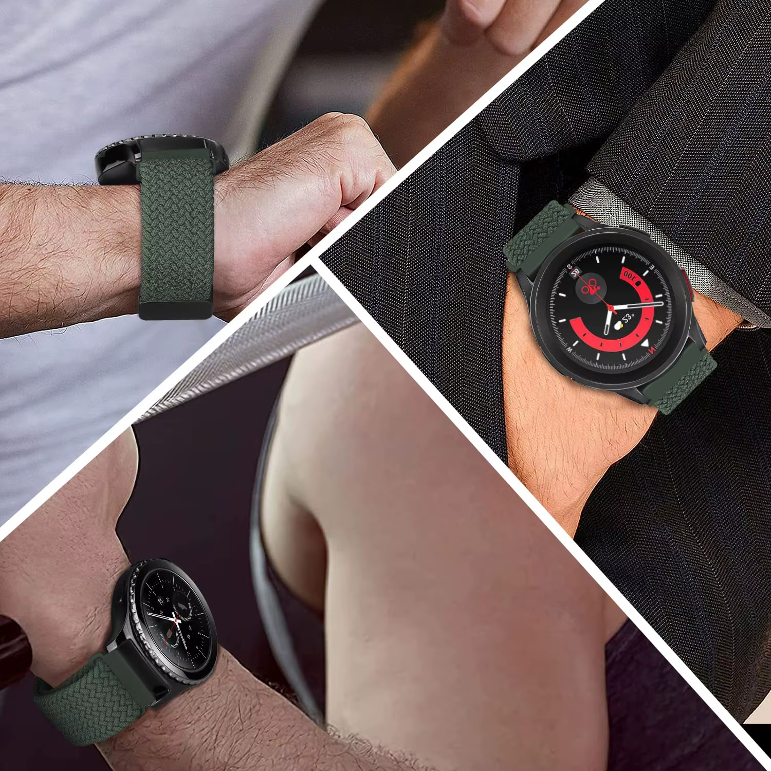 Bracelet tressé magnétique pour montre connectée Oneplus Watch 4 3 2r 2 46