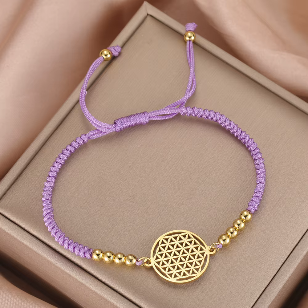 Dawapara fleur de vie femmes Bracelet Mandala géométrie sacrée Yoga méditation amulette bijoux en acier inoxydable