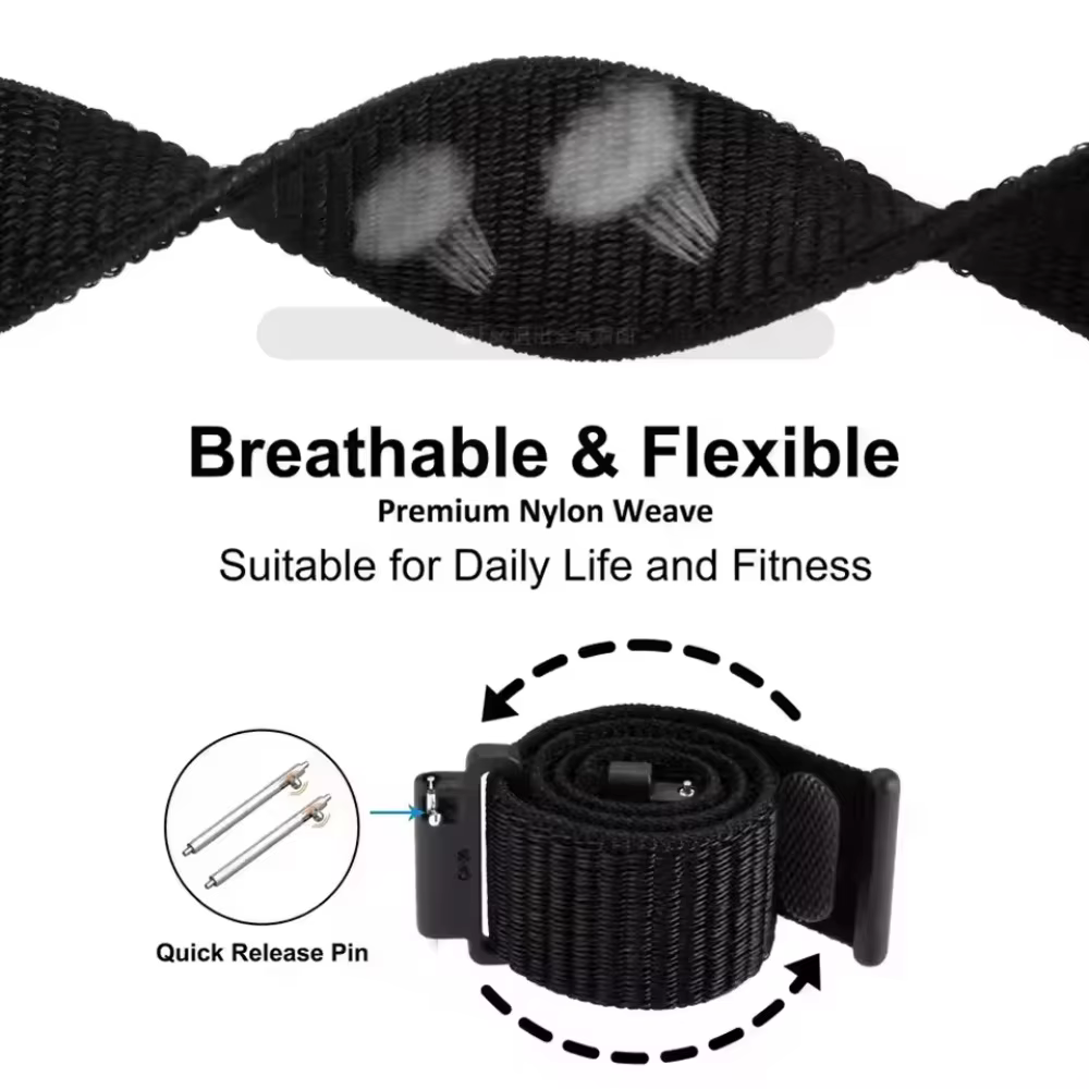 Sangle en nylon sport 20 mm 22 mm pour Garmin Forerunner 965 955 570 970 165 55 Bande confortable et respirante