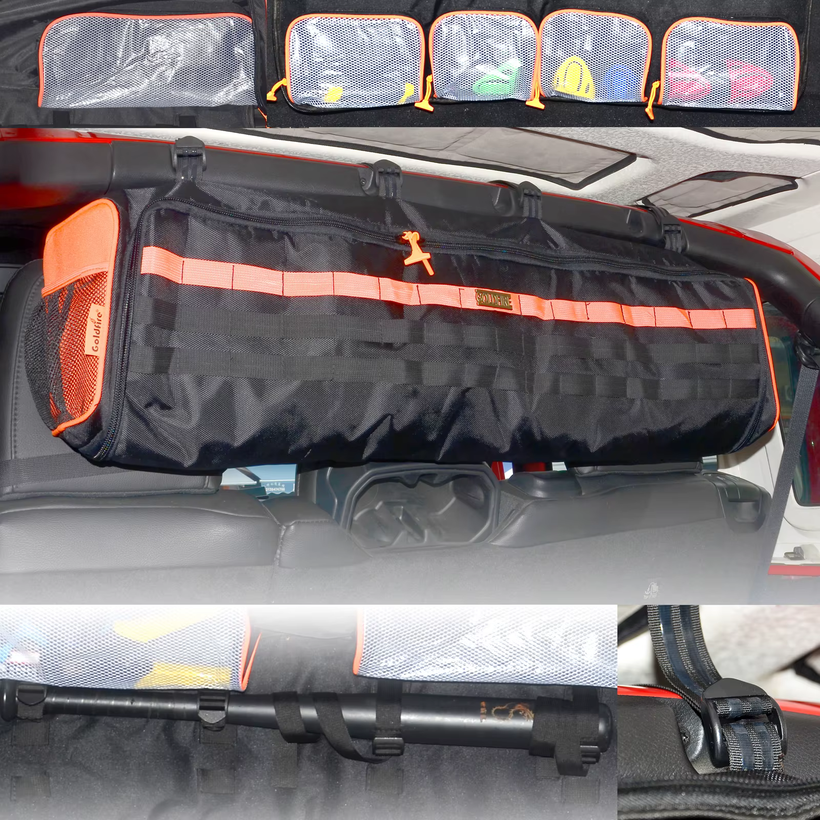 Jeep Wrangler-Sac de rangement pour barre roulante, sacs à outils de voiture, support de kits d'outils de camion, convient aux accessoires LJ TJ JK JL de 1987 à 2020