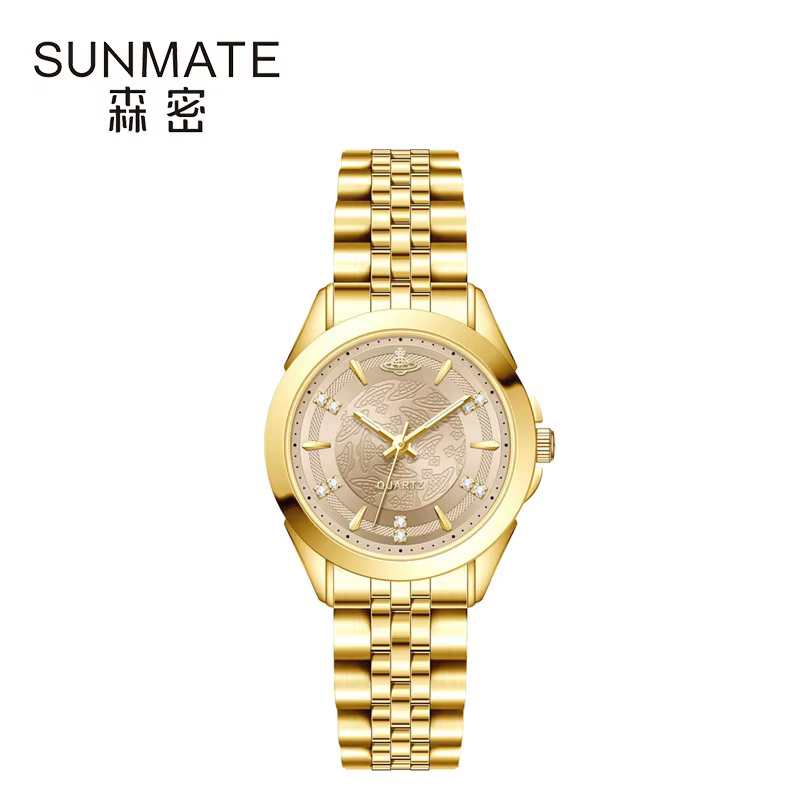 Montre pour femme SUNMATE de luxe avec cadran bleu glacé