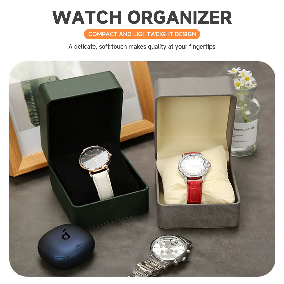 Boîte à montre simple en cuir de luxe