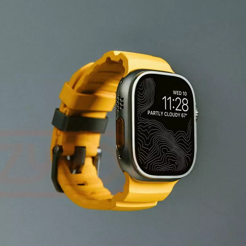 Bracelet en Silicone + boîtier change vers Ultra pour Apple Watch