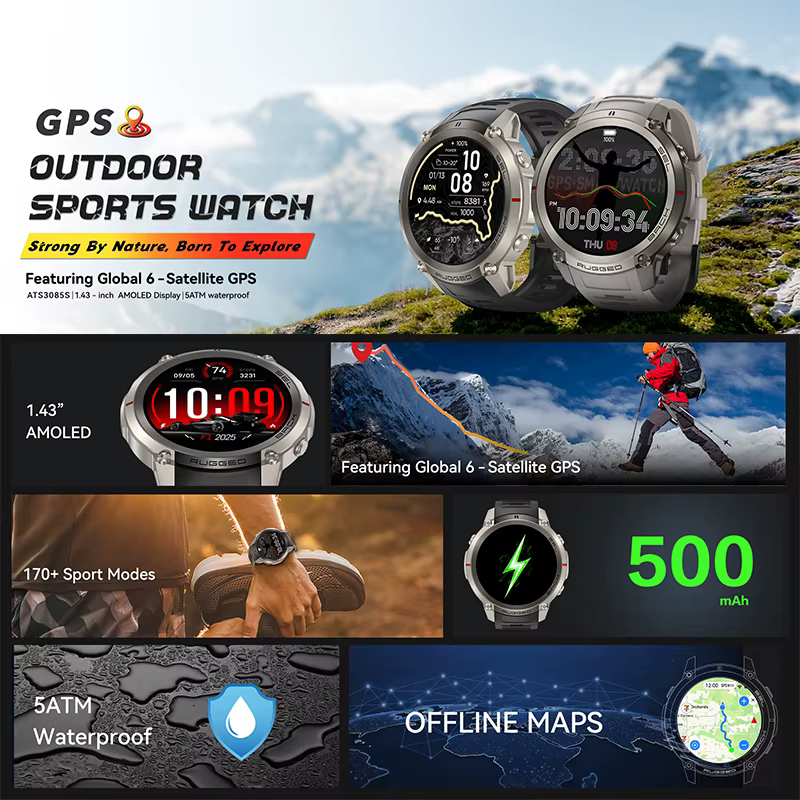 Nouvelle Montre Connectée Militaire GPS 2026