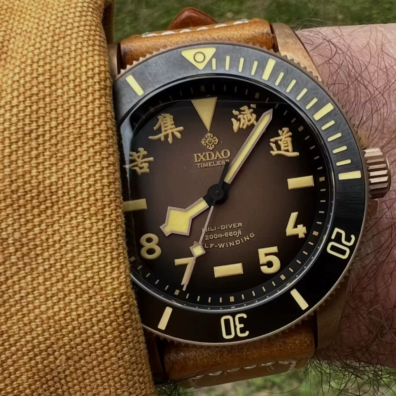 IPOSE IX & DAO 2025 nouvelle montre mécanique automatique pour hommes en Bronze PT5000 saphir rétro cuir étanche 20Bar Reloj Hombre