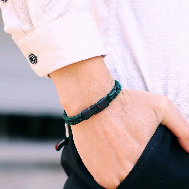 Nouvelle mode hommes Bracelet fil Double couche détachable correspondant empilable Braslet loisirs accessoires Hombre Erkek Bileklik