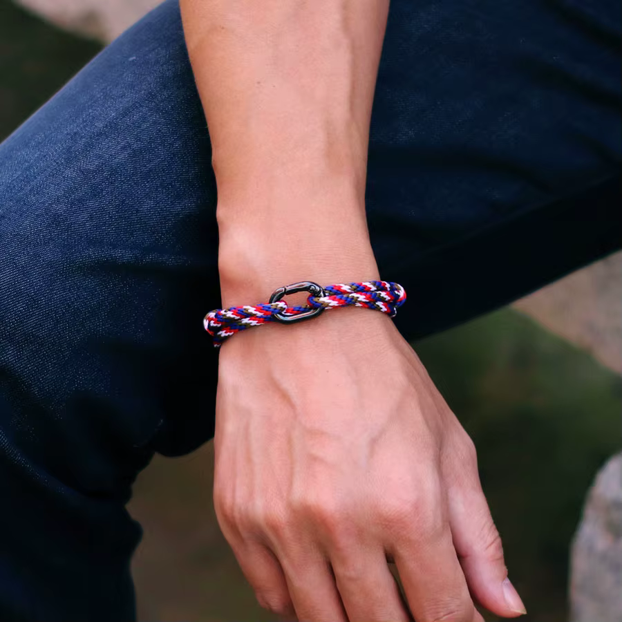 Nouveau Bracelet de corde fait à la main hommes réglable bicouche boucle coulissante macramé Braslet surf bijoux Pulseira Corda Masculina