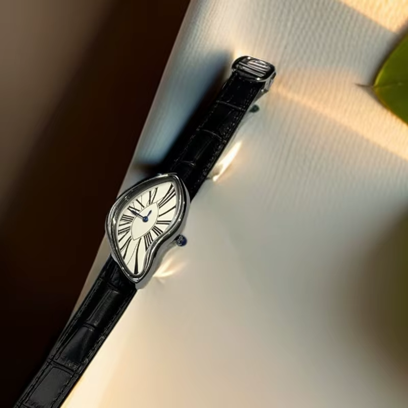 Nouvelle montre torsadée médiévale Crash Melt pour hommes bracelet en cuir de mode montres à Quartz horloge masculine Relogio Masculino livraison directe