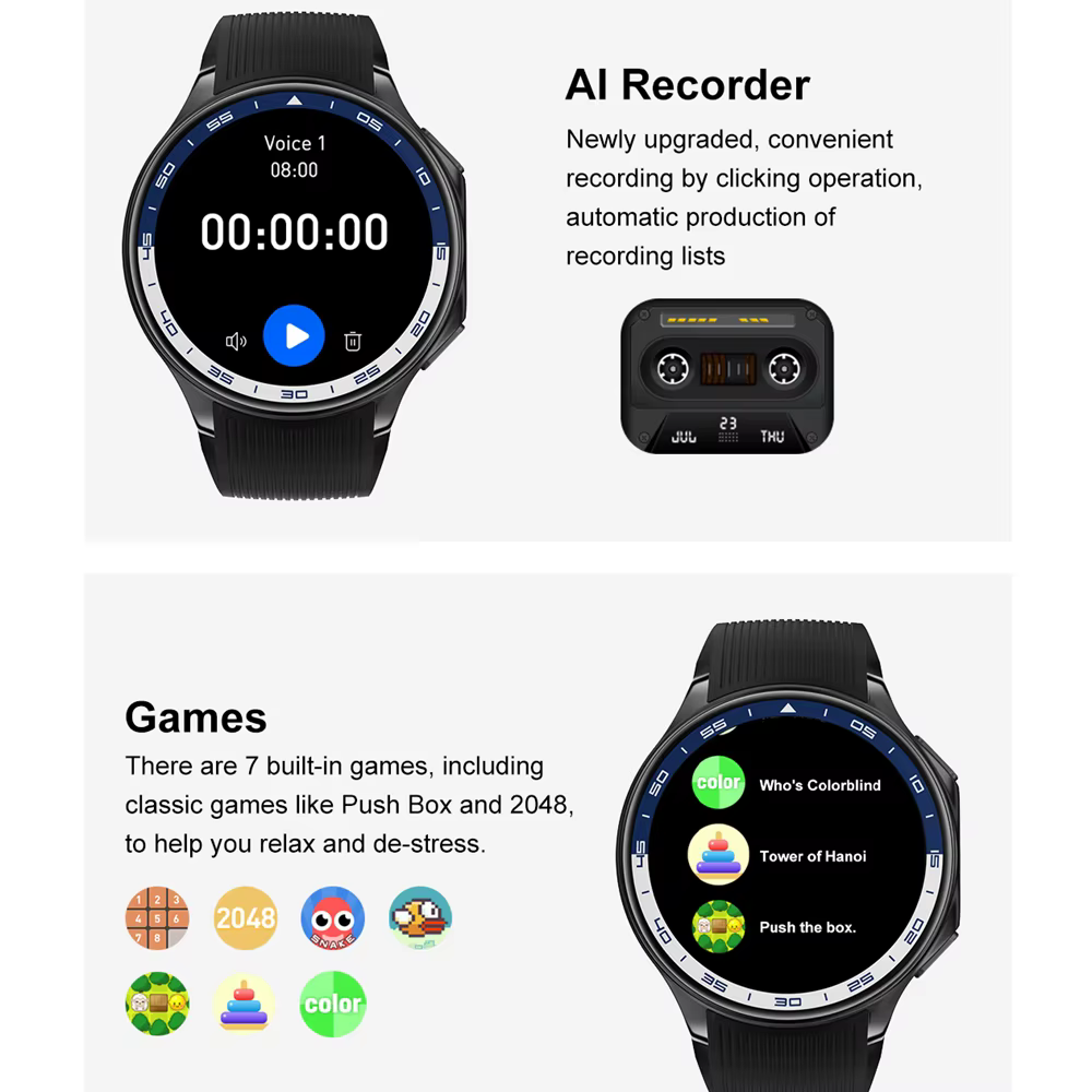 OPPO montre X Smartwatch hommes AMOLED HD écran 32GB grande mémoire MP3 + MP4 lecture Mode USB