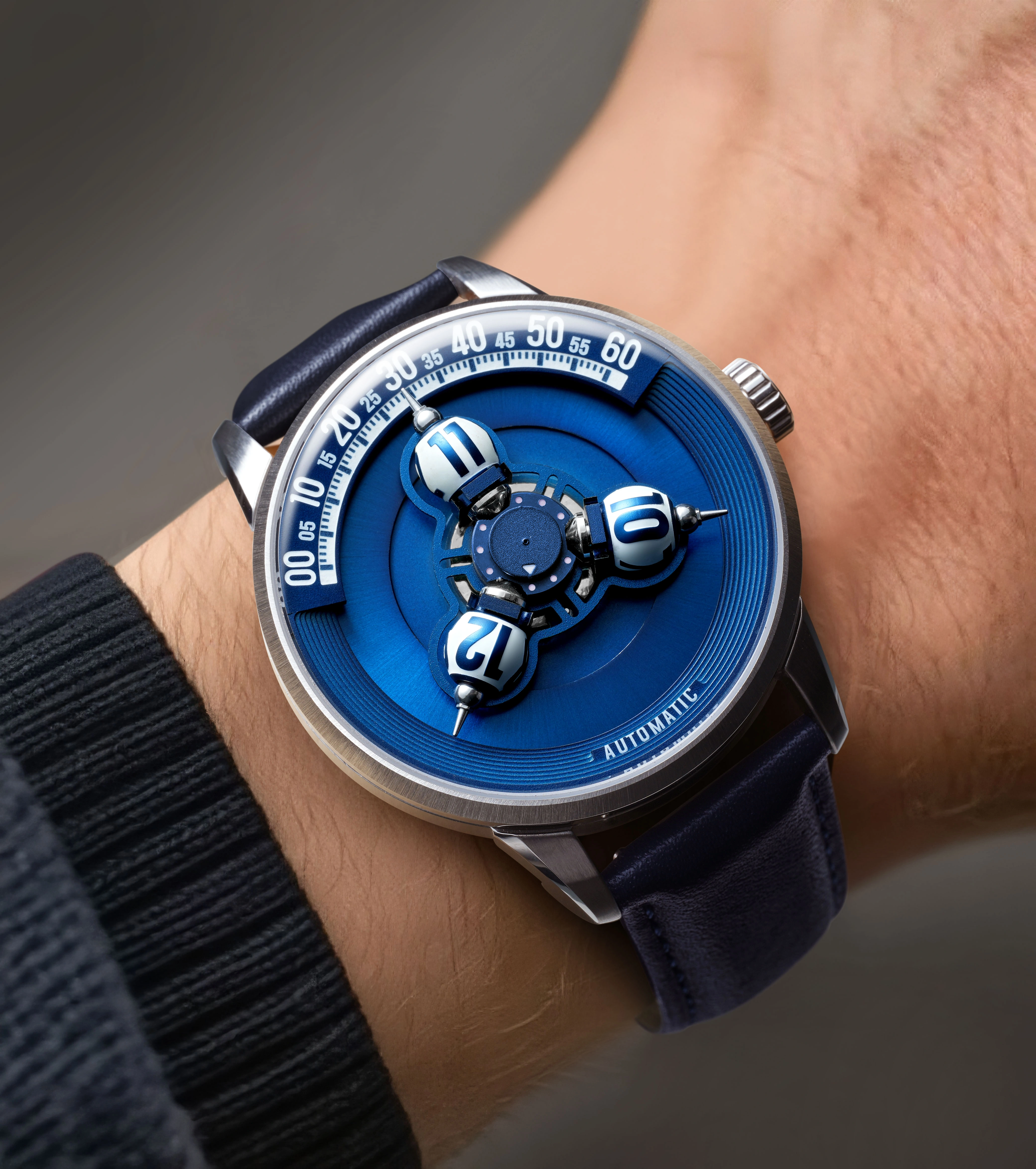 Montre mécanique de luxe pour homme Vortichron 41 mm, mouvement Miyota 8215, cadran sphérique à motif étoilé, saphir luminescent, étanche 50 m