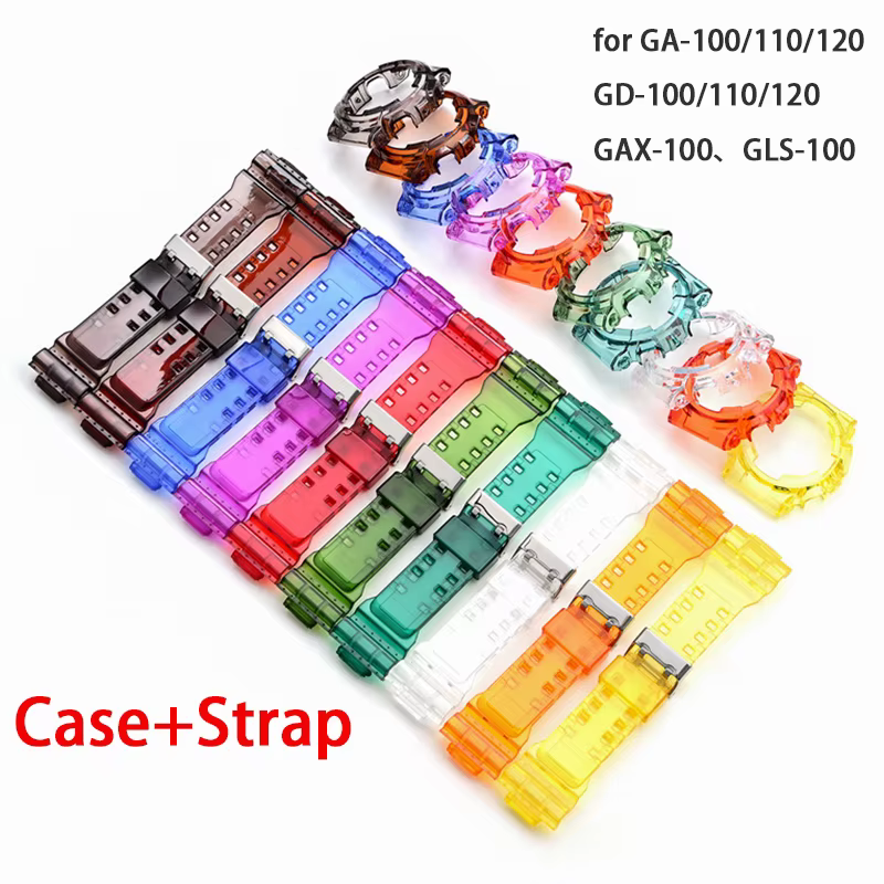 Étui à Bracelet Transparent coloré pour G-SHOCK GA-100/110/120/140 GD-100/110/120 GAX-100 GLS-100