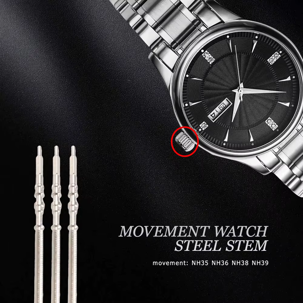 Kit de couronne de tige en acier pour montre