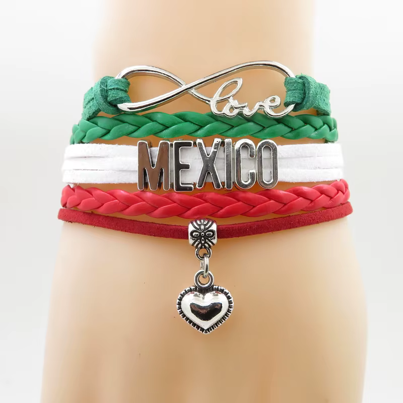 Bracelet drapeau National du mexique, à la mode, pour femmes et hommes, paracorde, bijoux d'amitié, cadeaux d'aime