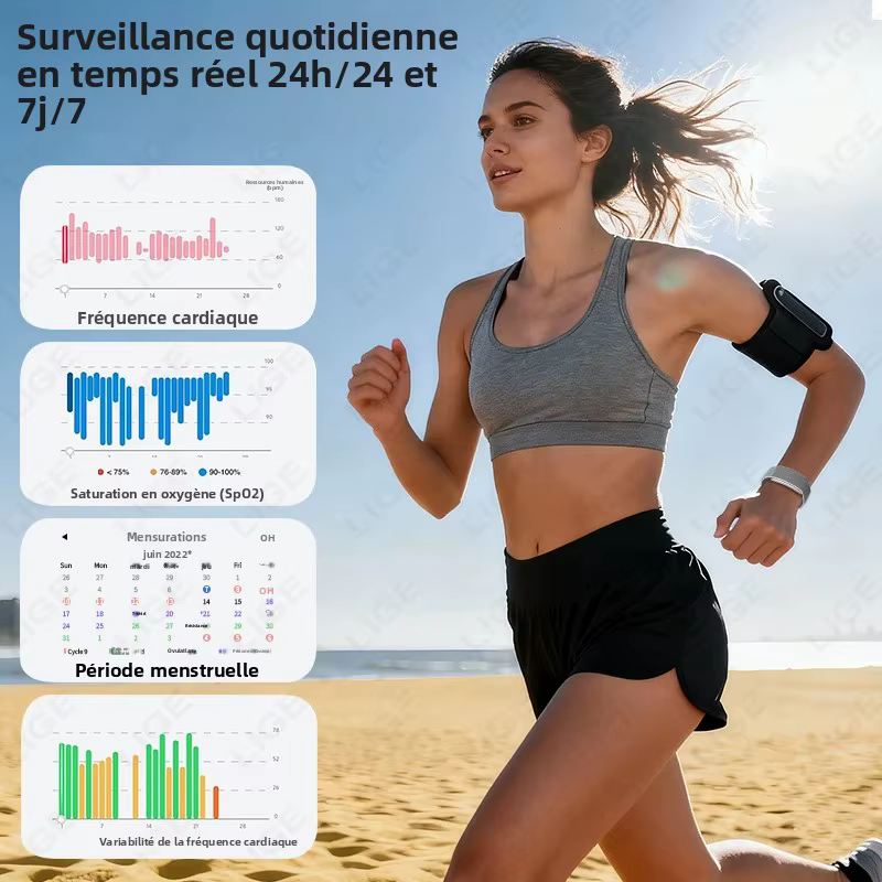 2026 ECG Bracelet intelligent fréquence cardiaque tensiomètre santé bande intelligente étanche Sport Fitness montre