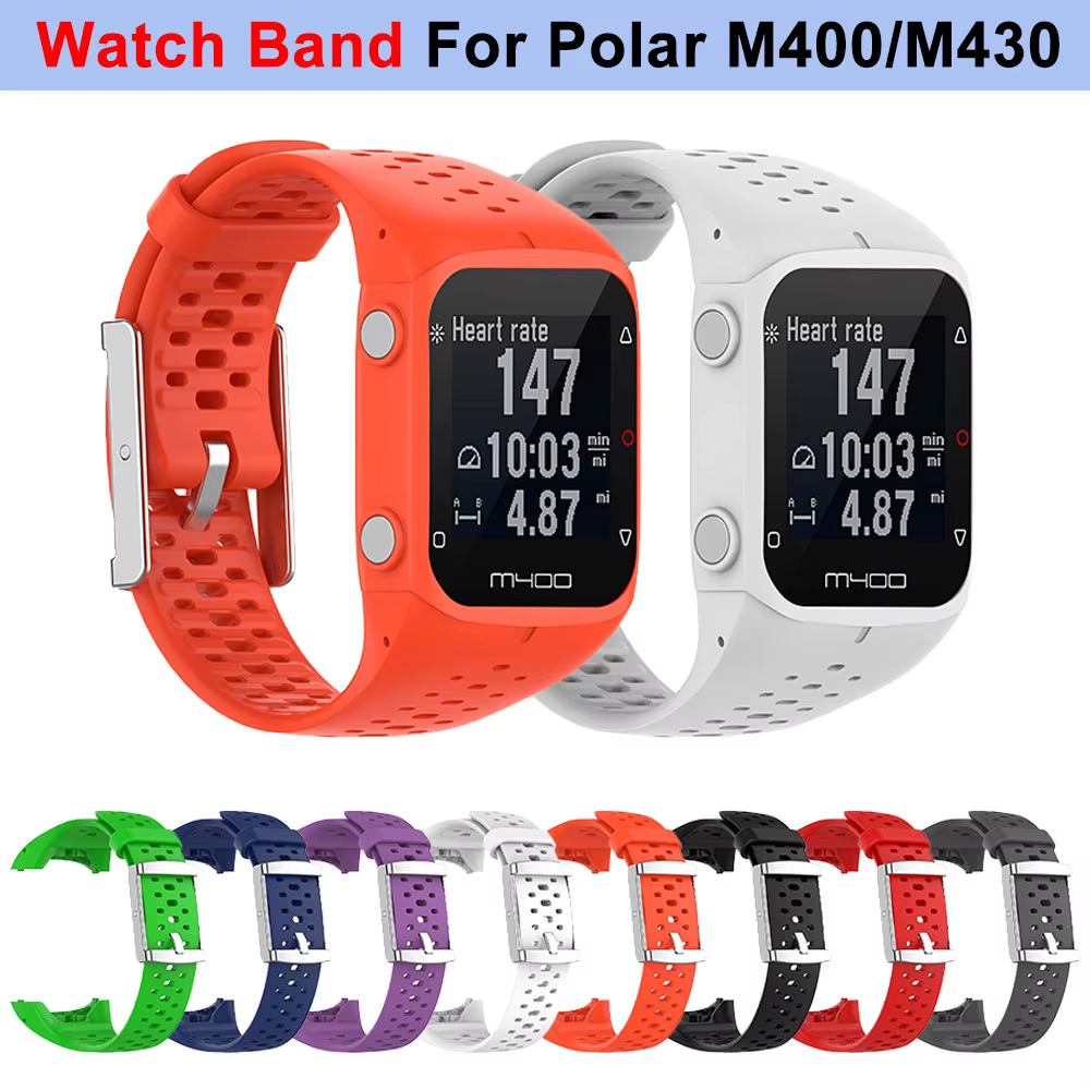 Bracelet de rechange en Silicone pour montre connectée Polar M400 M430 GPS