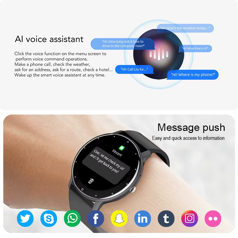 Montre connectée LIGE pour femmes et hommes