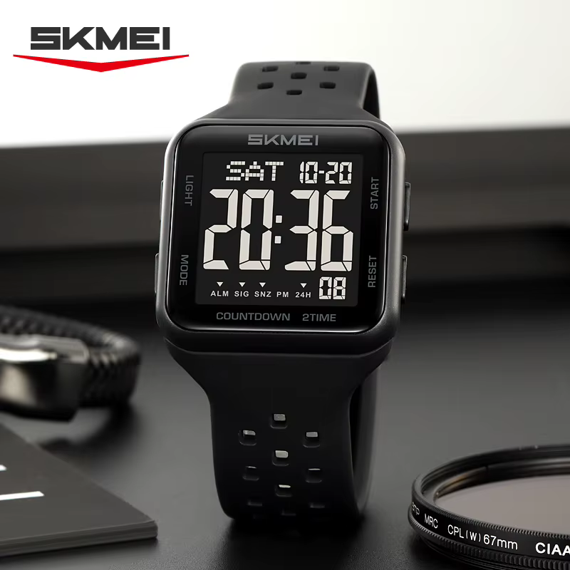 SKMEI 2440 hommes montre antichoc étanche compte à rebours homme montre-bracelet militaire réveil 1858 Reloj Hombre livraison gratuite montres