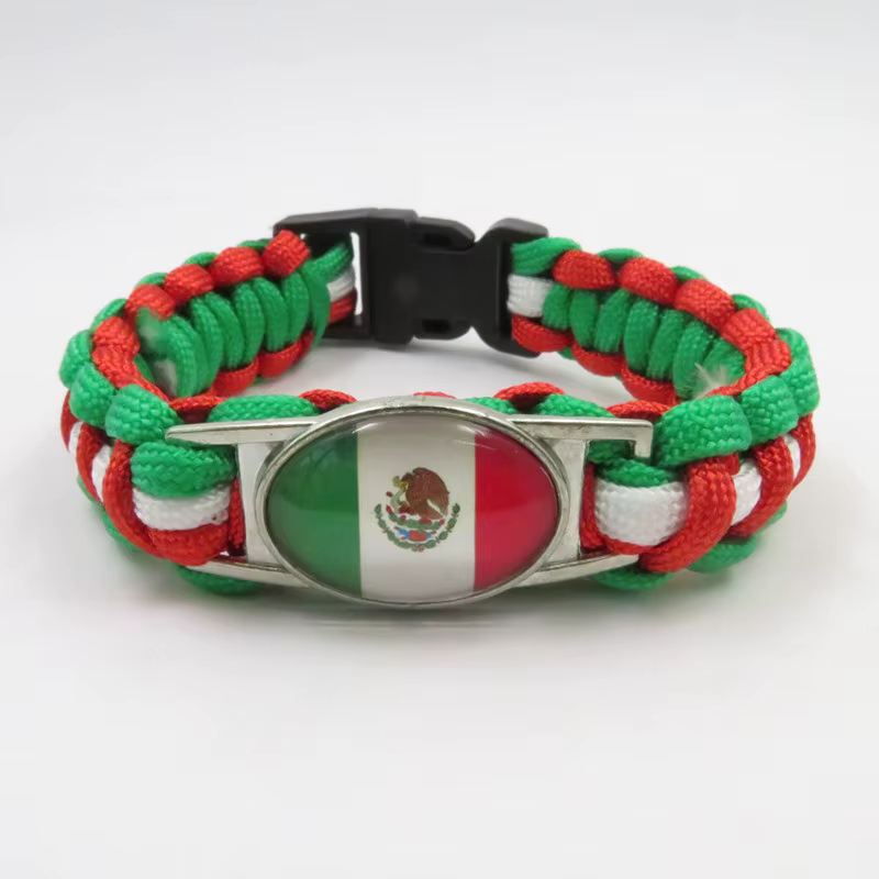 Bracelet drapeau National du mexique, à la mode, pour femmes et hommes, paracorde, bijoux d'amitié, cadeaux d'aime