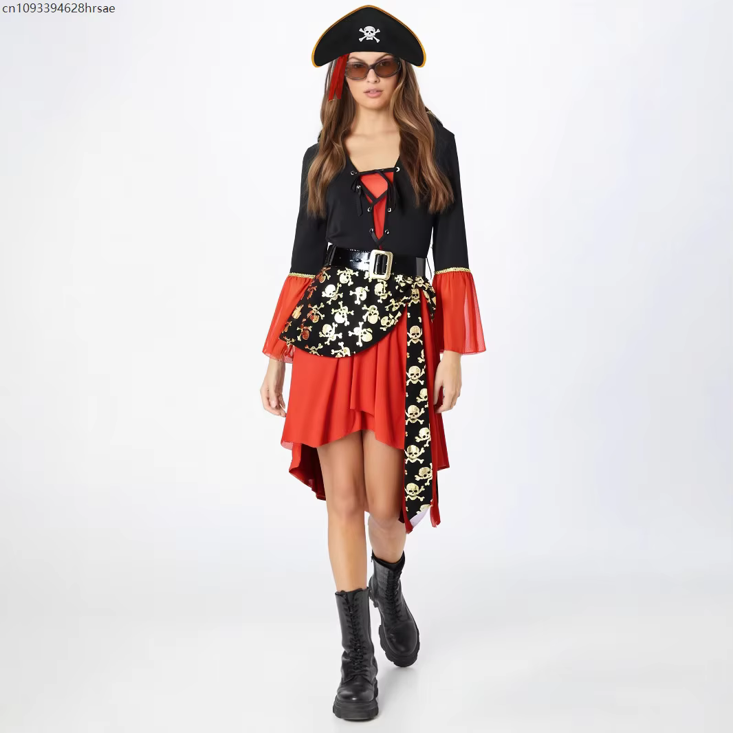 Costume de pirate pour femme, tenue de cosplay de capitaine gothique, robe de fantaisie sexy pour adultes, performance scénique