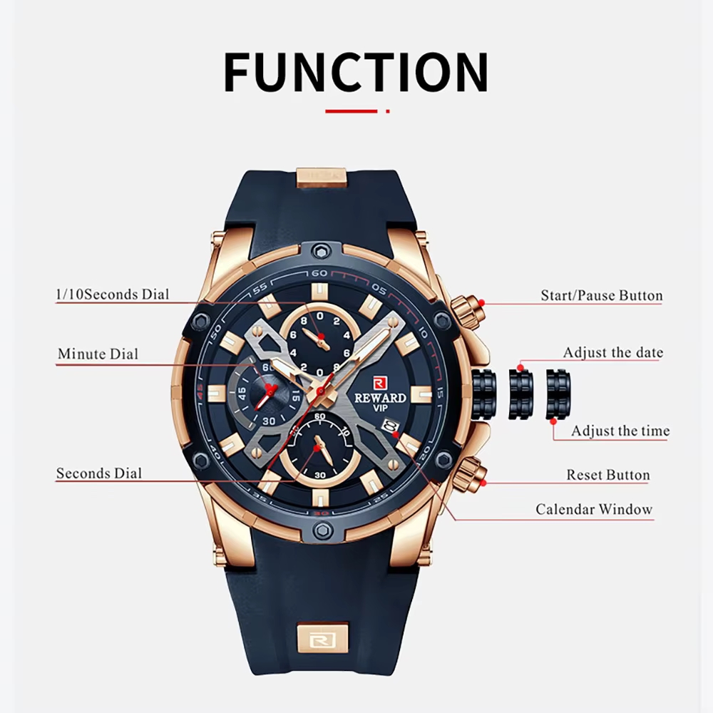 Montre-bracelet de sport à quartz de luxe pour homme