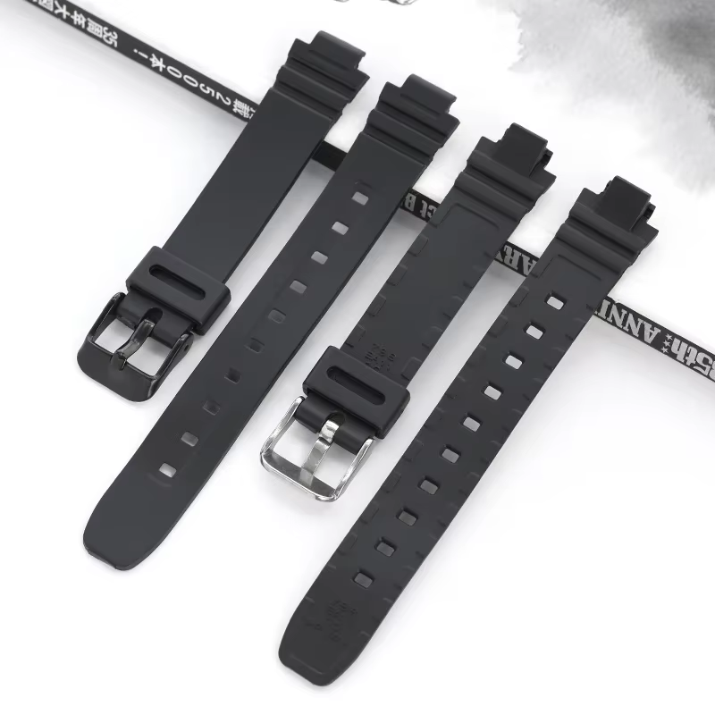 Bracelet pour mol LA-20WH Noir Résine TPU Montre Bande Femmes Sports Étanche Silicone Acier Inoxydable Pin strucBracelet 10mm