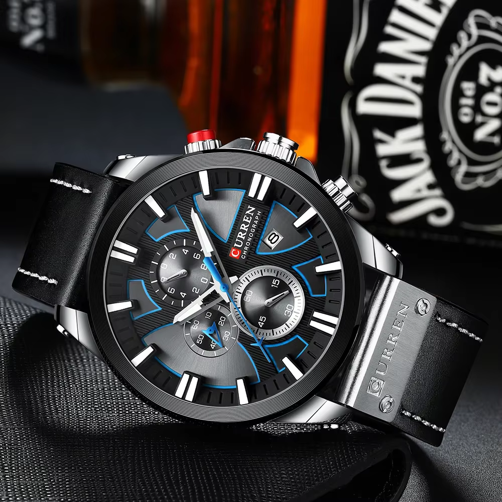 CURREN montre pour hommes haut de gamme de luxe lumineux en cuir