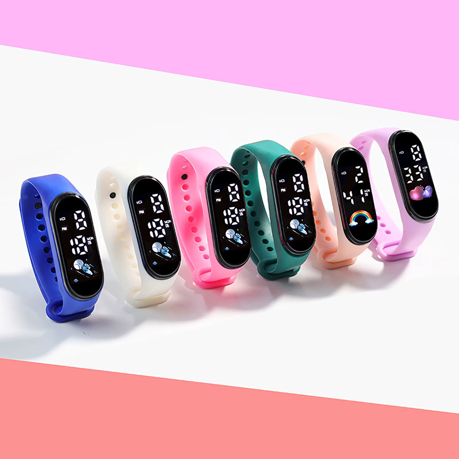 Montre intelligente étanche en silicone pour enfants