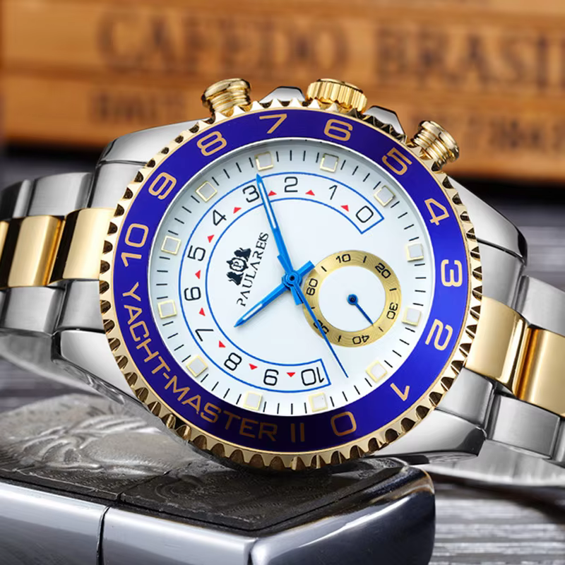 PAULAREIS P marque de luxe automatique auto vent montres mécaniques pour hommes en acier inoxydable décontracté