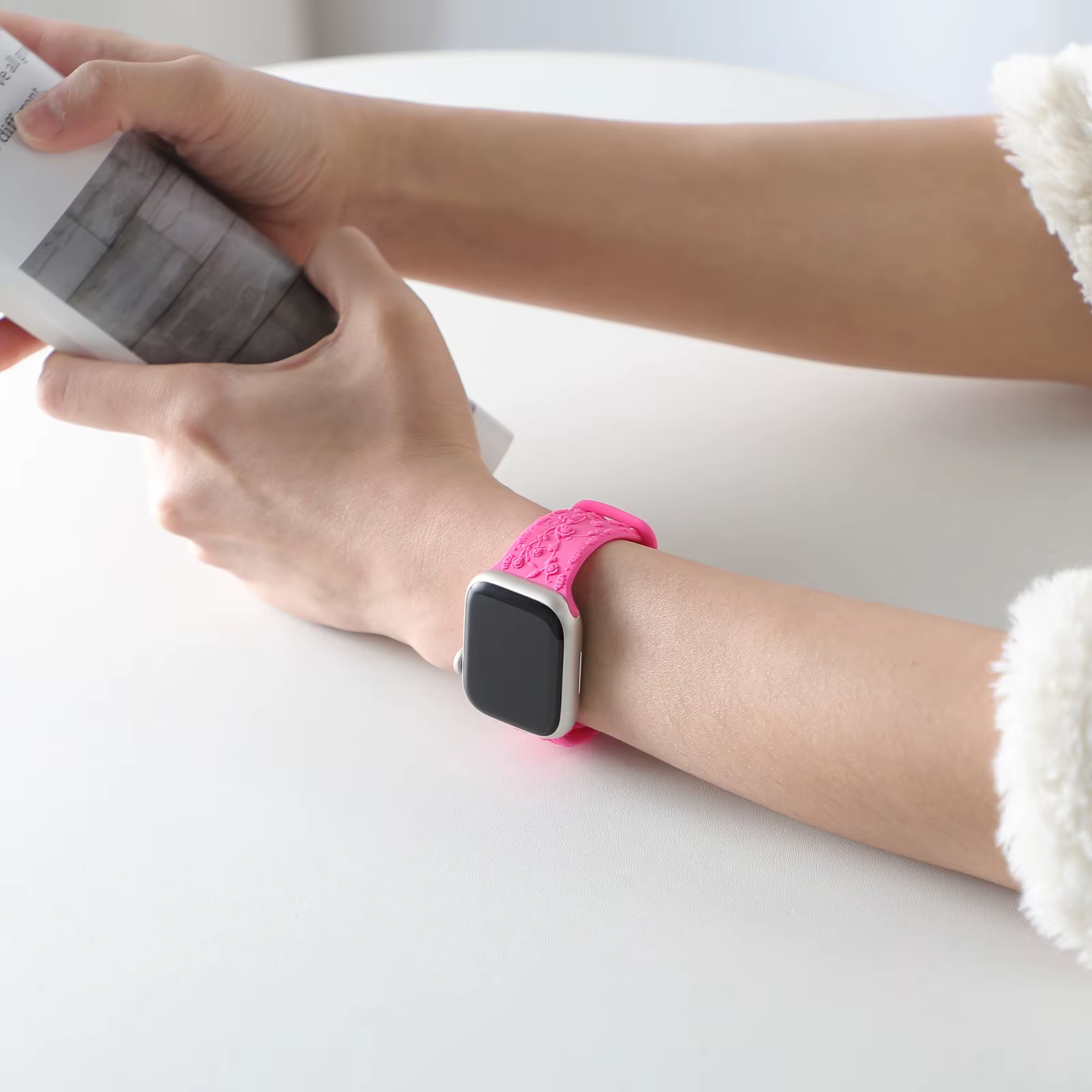 Bracelets gravés en Rose pour Bracelet de montre Apple Ultra2 49mm 45/44mm 38/40/41mm
