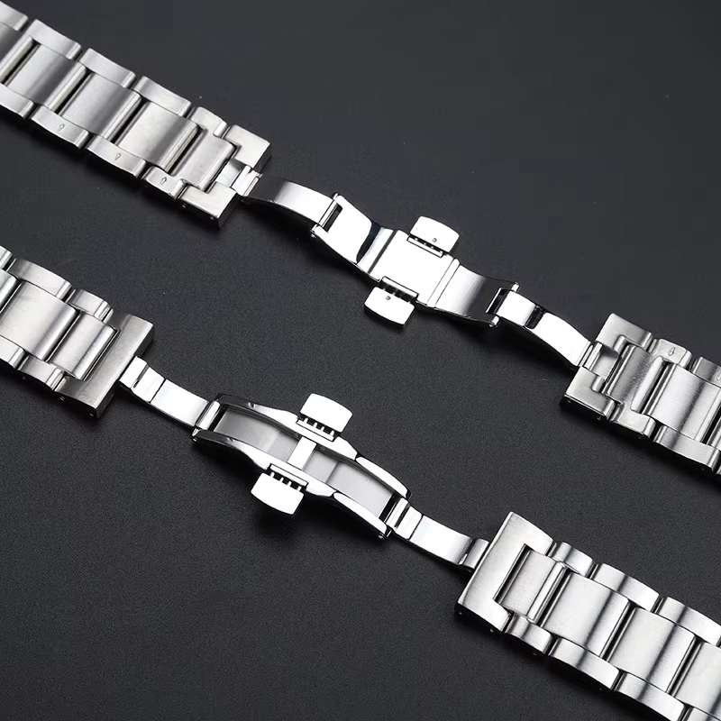 Bracelet de montre en acier de précision solide pour homme