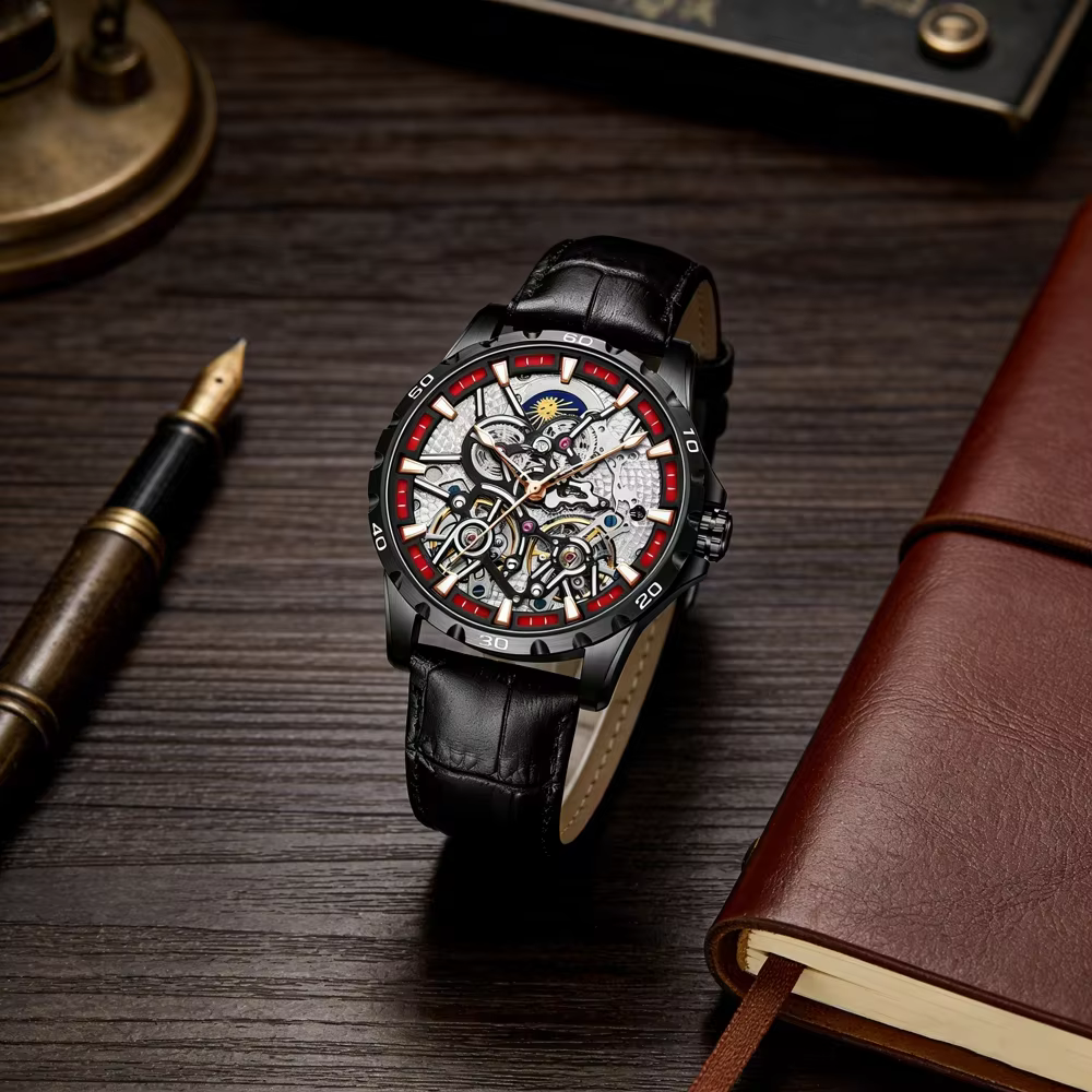 Nouvelle Montre Mécanique AILANG 8826-3 2026 à Double Dôme en Cristal, Tourbillon, Phase de Lune, Lumineuse, Étanche et Tendance
