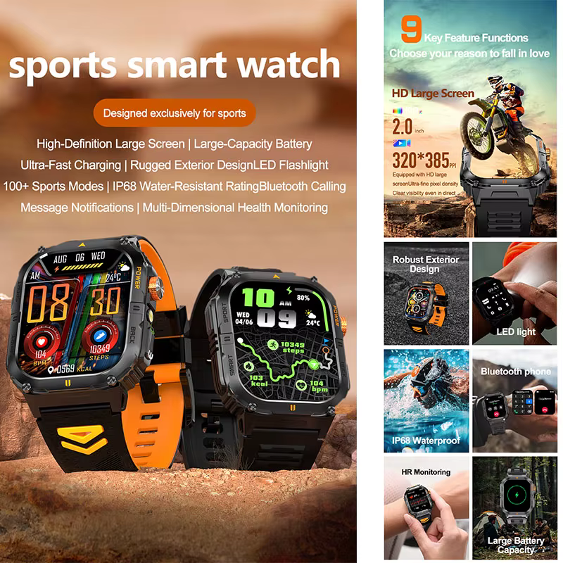Montre connectée sportive 2026 avec écran HD 2